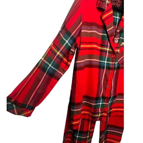Victoria's Secret Winter Christmas Holiday Pajama Set Plaid Red Green Large - Picture 3 of 10